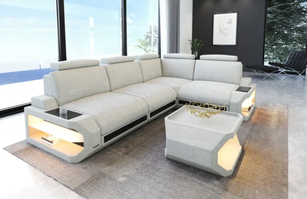 Webstoff Ecksofa Aurora L-Form S – Bild 2