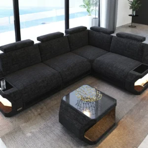 Webstoff Ecksofa Aurora L-Form S