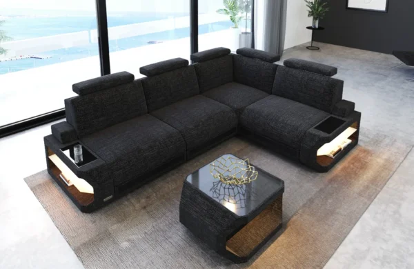 Webstoff Ecksofa Aurora L-Form S – Bild 7