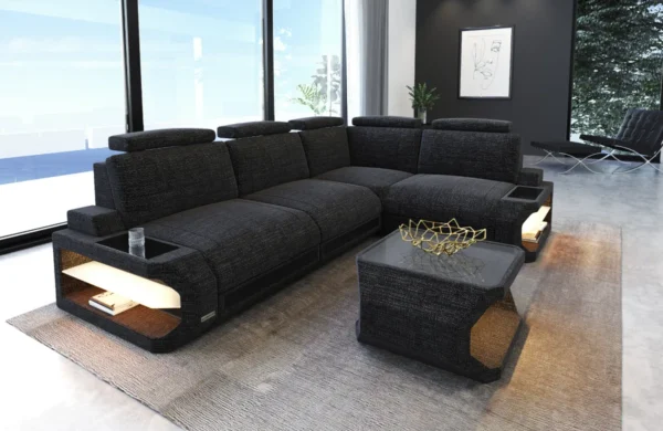 Webstoff Ecksofa Aurora L-Form S – Bild 8