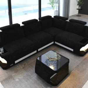 Webstoff Ecksofa Aurora L-Form S
