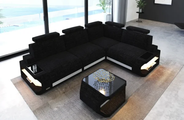 Webstoff Ecksofa Aurora L-Form S – Bild 10