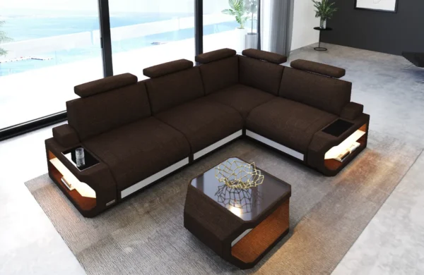 Webstoff Ecksofa Aurora L-Form S – Bild 4