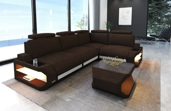 Webstoff Ecksofa Aurora L-Form S – Bild 5
