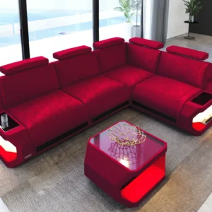 Samtstoff Ecksofa Aurora L-Form S