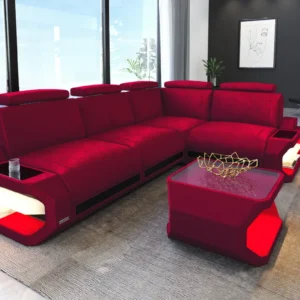 Samtstoff Ecksofa Aurora L-Form S
