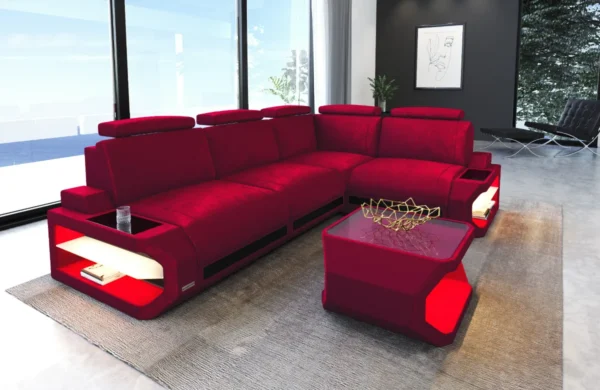 Samtstoff Ecksofa Aurora L-Form S – Bild 5