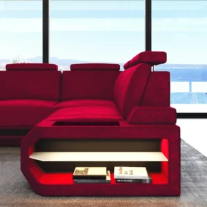 Samtstoff Ecksofa Aurora L-Form S