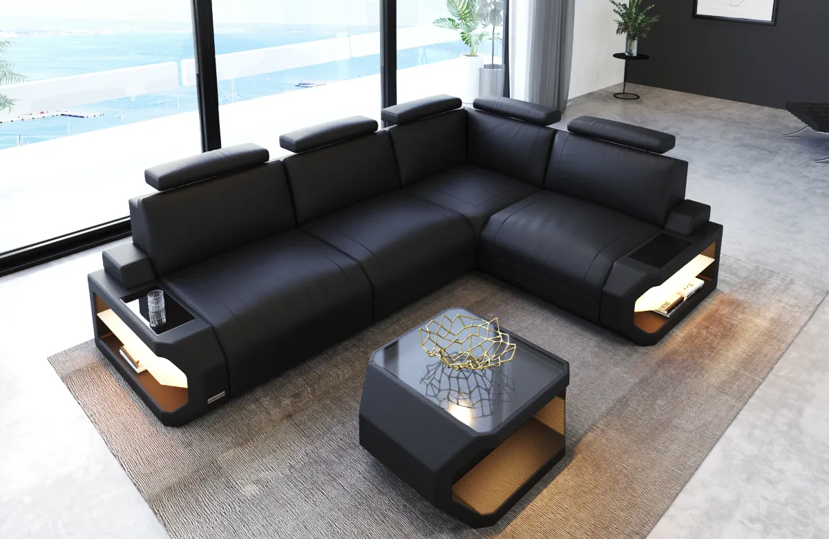 Büffelleder Ecksofa Aurora L-Form S