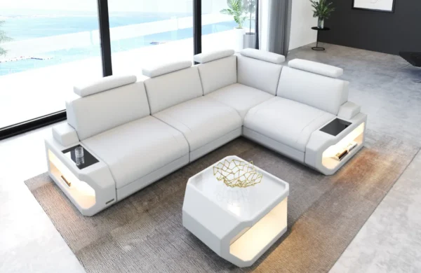 Kunstleder Ecksofa Aurora L-Form S – Bild 13