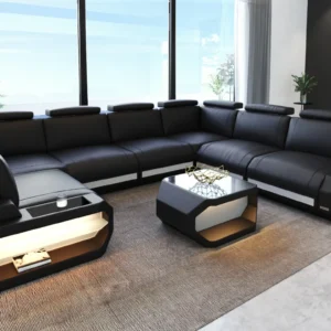 Büffelleder Wohnlandschaft Aurora U-Form XL