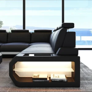Büffelleder Wohnlandschaft Aurora U-Form XL
