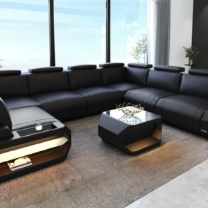 Büffelleder Wohnlandschaft Aurora U-Form XL
