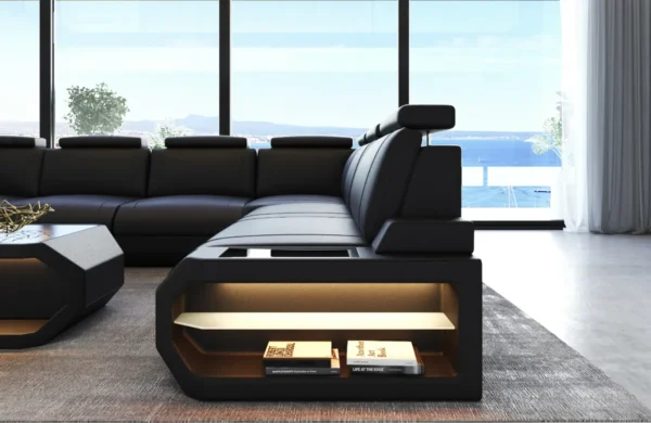 Büffelleder Wohnlandschaft Aurora U-Form XL – Bild 9