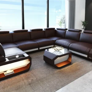 Büffelleder Wohnlandschaft Aurora U-Form XL