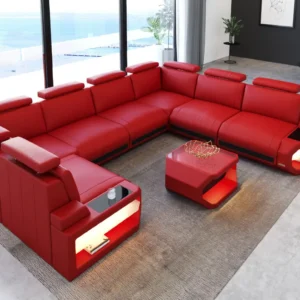 Büffelleder Wohnlandschaft Aurora U-Form XL