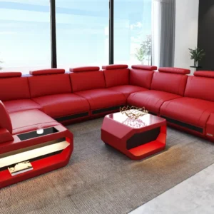 Büffelleder Wohnlandschaft Aurora U-Form XL