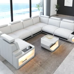 Büffelleder Wohnlandschaft Aurora U-Form XL
