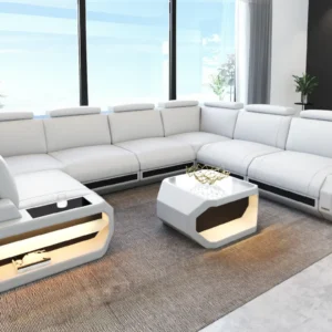 Büffelleder Wohnlandschaft Aurora U-Form XL