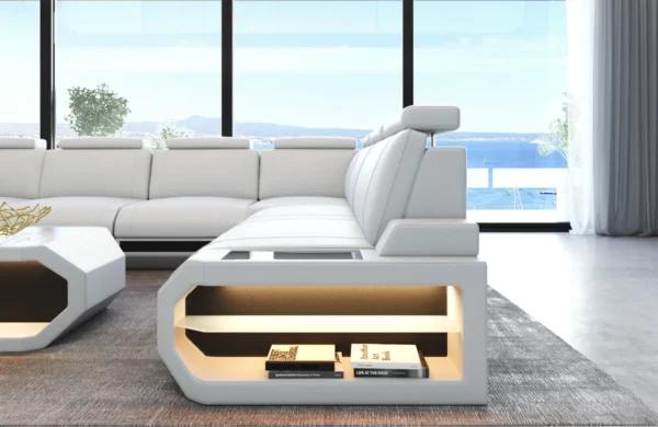 Büffelleder Wohnlandschaft Aurora U-Form XL – Bild 15