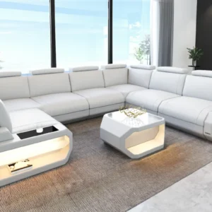 Büffelleder Wohnlandschaft Aurora U-Form XL