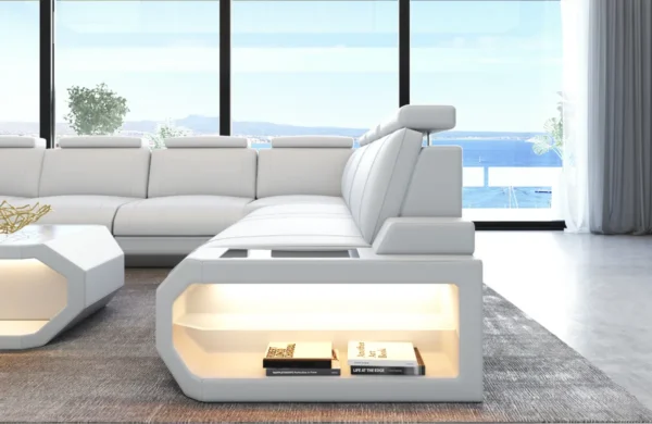 Büffelleder Wohnlandschaft Aurora U-Form XL – Bild 18