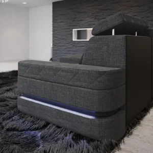 Webstoff Ecksofa Bellavita mit Ottomane L-Form S