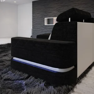 Webstoff Ecksofa Bellavita mit Ottomane L-Form S