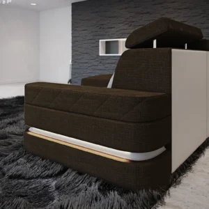 Webstoff Ecksofa Bellavita mit Ottomane L-Form S