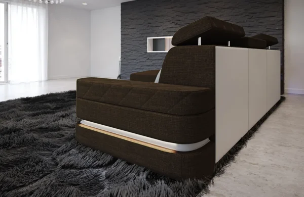 Webstoff Ecksofa Bellavita mit Ottomane L-Form S – Bild 11