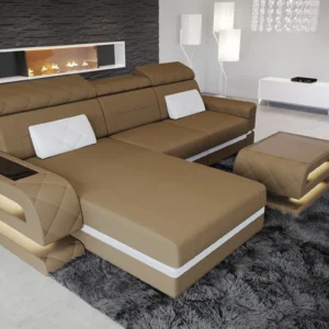Mikrofaser Ecksofa Bellavita mit Ottomane L-Form S