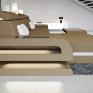 Mikrofaser Ecksofa Bellavita mit Ottomane L-Form S