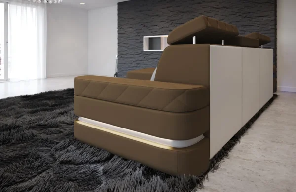 Mikrofaser Ecksofa Bellavita mit Ottomane L-Form S – Bild 19