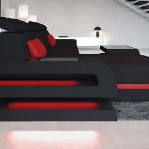 Mikrofaser Ecksofa Bellavita mit Ottomane L-Form S