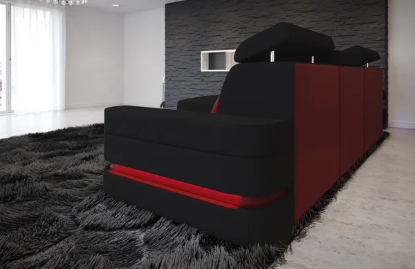 Mikrofaser Ecksofa Bellavita mit Ottomane L-Form S – Bild 7