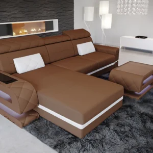 Mikrofaser Ecksofa Bellavita mit Ottomane L-Form S