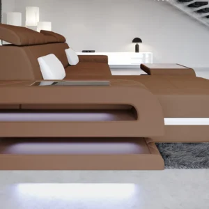 Mikrofaser Ecksofa Bellavita mit Ottomane L-Form S