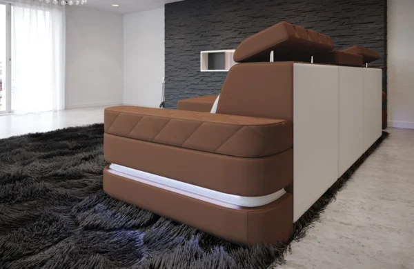 Mikrofaser Ecksofa Bellavita mit Ottomane L-Form S – Bild 11