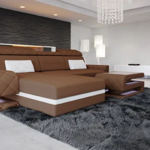 Mikrofaser Ecksofa Bellavita mit Ottomane L-Form S