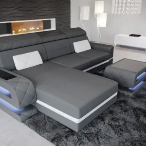 Mikrofaser Ecksofa Bellavita mit Ottomane L-Form S