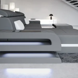 Mikrofaser Ecksofa Bellavita mit Ottomane L-Form S