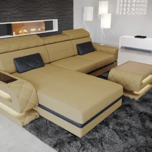 Mikrofaser Ecksofa Bellavita mit Ottomane L-Form S
