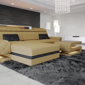 Mikrofaser Ecksofa Bellavita mit Ottomane L-Form S