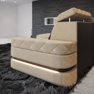 Samtstoff Ecksofa Bellavita mit Ottomane L-Form S