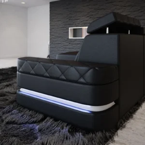 Kunstleder Ecksofa Bellavita mit Ottomane L-Form S Mini