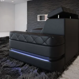 Kunstleder Ecksofa Bellavita mit Ottomane L-Form S Mini