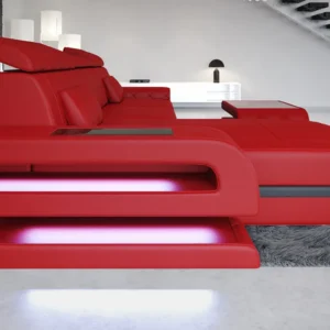 Kunstleder Ecksofa Bellavita mit Ottomane L-Form S Mini