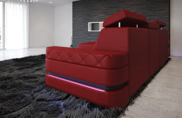Kunstleder Ecksofa Bellavita mit Ottomane L-Form S Mini – Bild 15