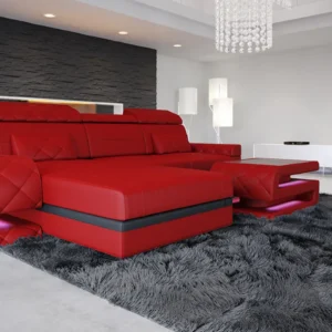 Kunstleder Ecksofa Bellavita mit Ottomane L-Form S Mini