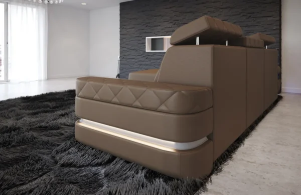 Kunstleder Ecksofa Bellavita mit Ottomane L-Form S Mini – Bild 19